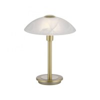 LED Tischleuchte dimmbar in Messing Alabasterglas 3 W