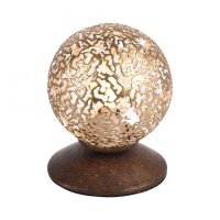 Landhaus Tischlampe Metall Rostbraun Gold 12,5 cm G9