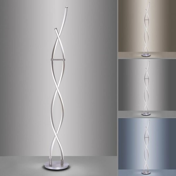 LED Stehleuchte Wellen in Stahl dimmbar 53 W 140 cm