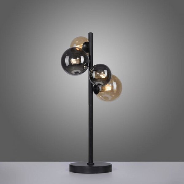 Tischlampe Rauchgrau Bernstein 48 cm G9 3000 K Glas