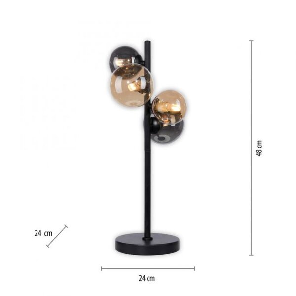 Tischlampe Rauchgrau Bernstein 48 cm G9 3000 K Glas