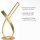 Elegante LED Tischlampe in Blattgold 38,5 cm dimmbar