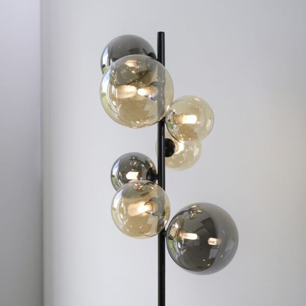 Stehlampe Rauchgrau Bernstein Glas 155 cm G9 2100 lm