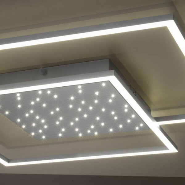 LED Deckenleuchte mit Nachthimmel in Stahl 49 W dimmbar