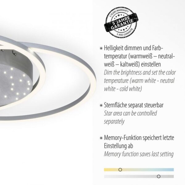LED Deckenleuchte Sternenhimmel in Stahl 40 W dimmbar