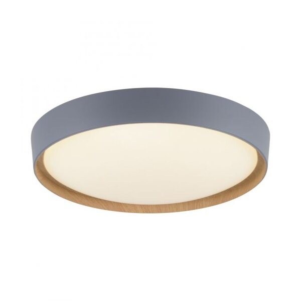 LED Deckenlampe Holz Metall Grau Ø51 cm 3720 lm dimmbar