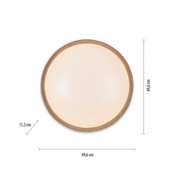 LED Deckenlampe Holz Metall Grau Ø51 cm 3720 lm dimmbar