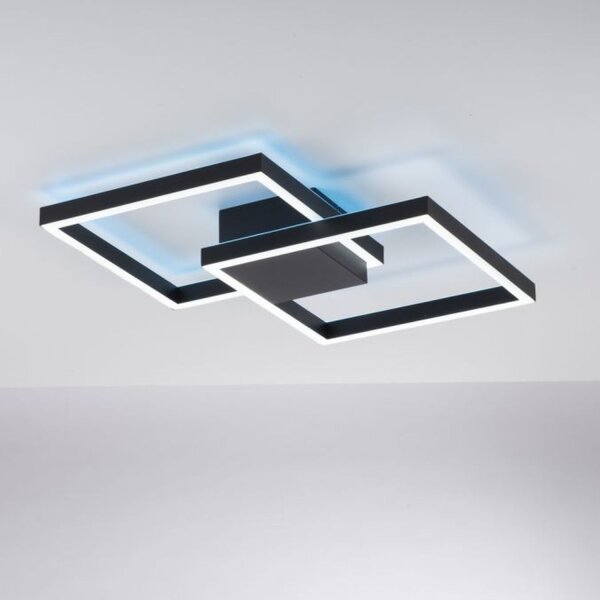 LED Deckenlampe Schwarz Metall 53,5 cm 5000 lm dimmbar