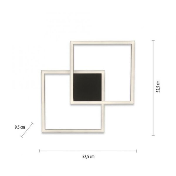 LED Deckenlampe Schwarz Metall 53,5 cm 5000 lm dimmbar