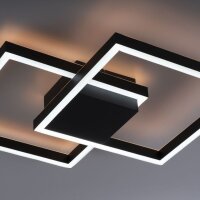 LED Deckenlampe Schwarz Metall 53,5 cm 5000 lm dimmbar