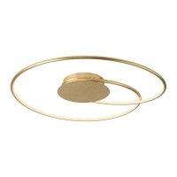 LED Deckenleuchte Leuchtringe Metall in Gold L:70 cm