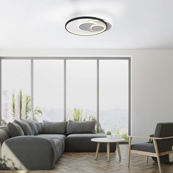 LED Deckenlampe Ringe Weiß Schwarz warmweiß 3000 K 27 W