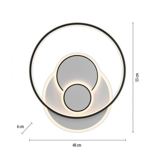 LED Deckenlampe Ringe Weiß Schwarz warmweiß 3000 K 27 W