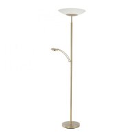 LED Stehleuchte mit Lesearm Messing Glas 181 cm 3900 lm