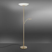 LED Stehleuchte mit Lesearm Messing Glas 181 cm 3900 lm