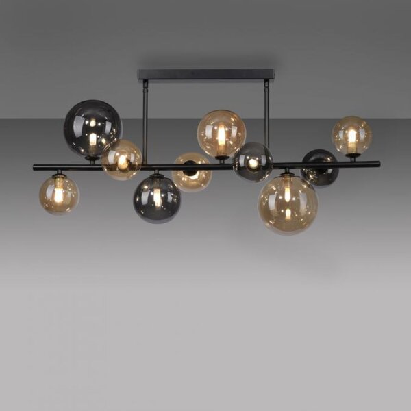 Deckenlampe Kugeln Rauchgrau Bernstein Glas 85 cm G9