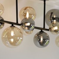 Deckenlampe Kugeln Rauchgrau Bernstein Glas 85 cm G9