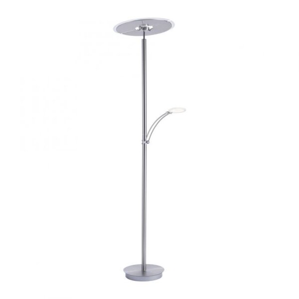LED Stehlampe mit Lesearm in Stahl Glas 200 cm 5770 lm