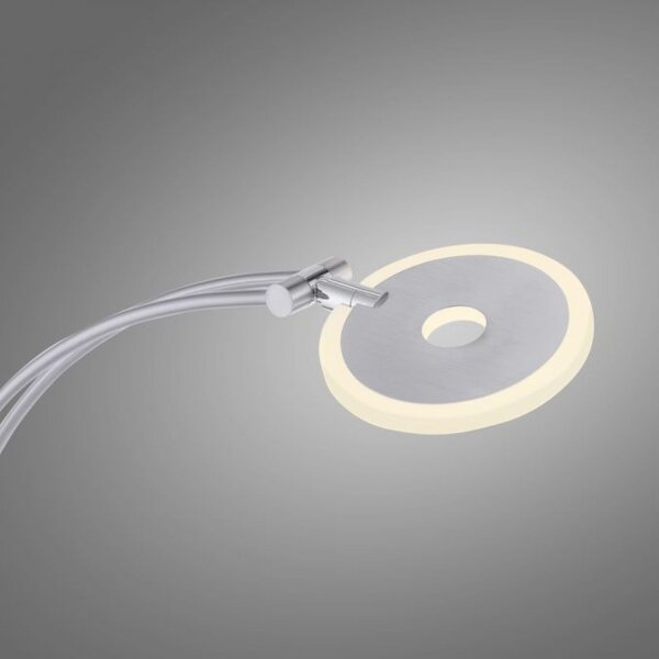LED Stehlampe mit Lesearm in Stahl Glas 200 cm 5770 lm