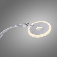 LED Stehlampe mit Lesearm in Stahl Glas 200 cm 5770 lm