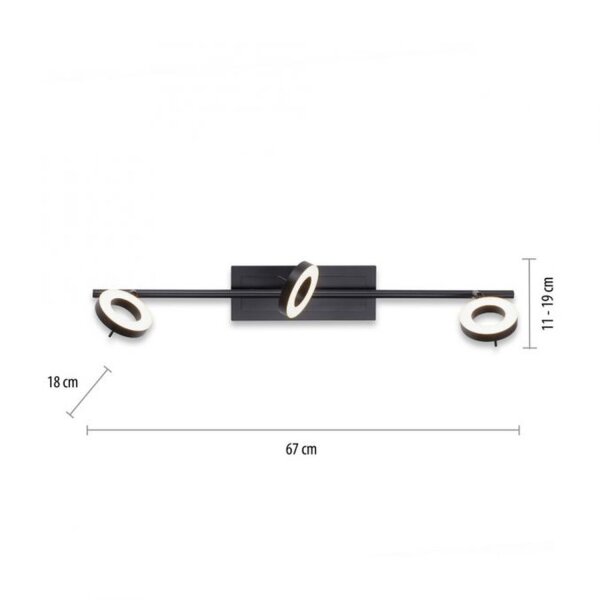 Flexibler LED Deckenspot Anthrazit IP44 67 cm blendarm
