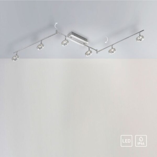 Beweglicher LED Deckenstrahler in Aluminium IP44 188 cm