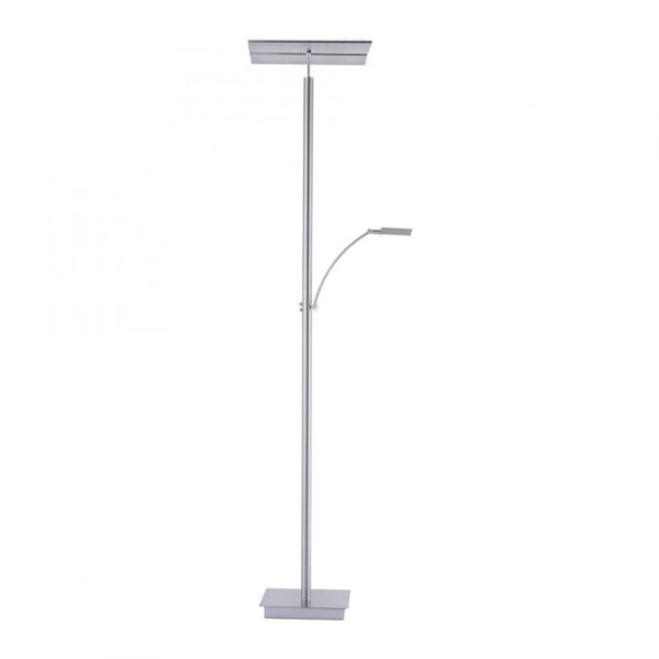 LED Stehlampe dimmbar Leselicht in Stahl Glas 199 cm