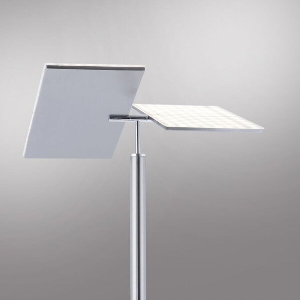 LED Stehlampe dimmbar Leselicht in Stahl Glas 199 cm