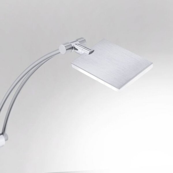 LED Stehlampe dimmbar Leselicht in Stahl Glas 199 cm