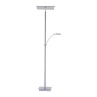 LED Stehlampe dimmbar Leselicht in Stahl Glas 199 cm