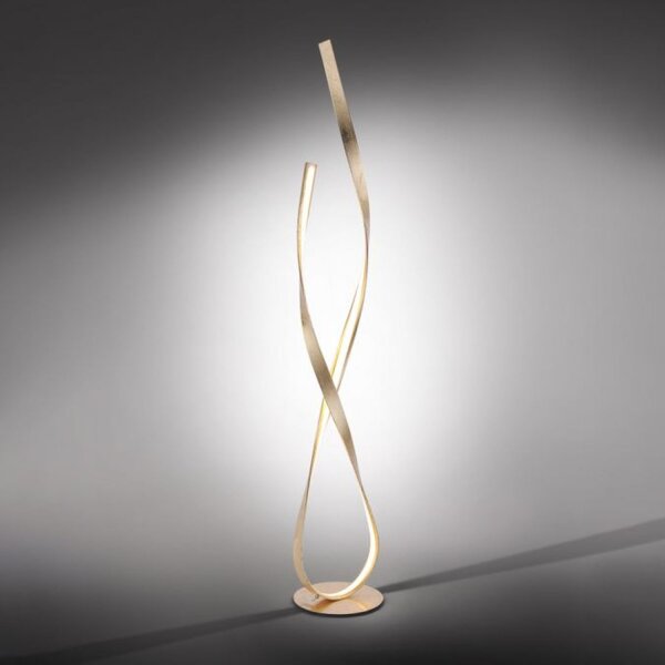 Dimmbare LED Stehlampe in Blattgold 140 cm 3000 K 26 W
