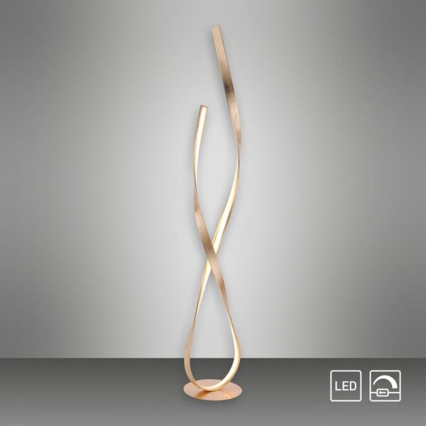 Dimmbare LED Stehlampe in Blattgold 140 cm 3000 K 26 W