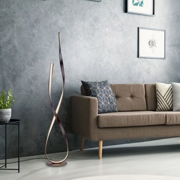 Dimmbare LED Stehlampe in Rostbraun 140 cm 3000 K 26 W