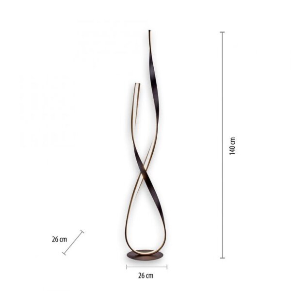 Dimmbare LED Stehlampe in Rostbraun 140 cm 3000 K 26 W