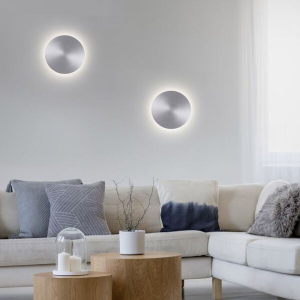LED Akku Wandlampe in Silber dimmbar mit Fernbedienung
