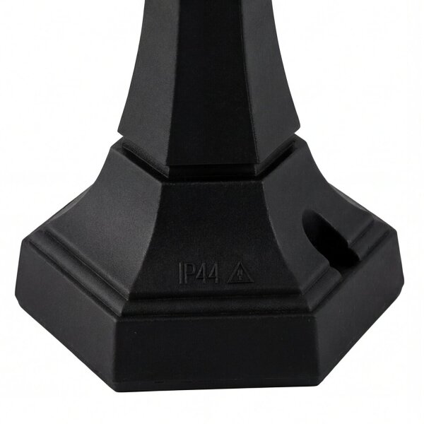 Sockelleuchte Schwarz Aluminium Glas H:44 cm IP44 E27