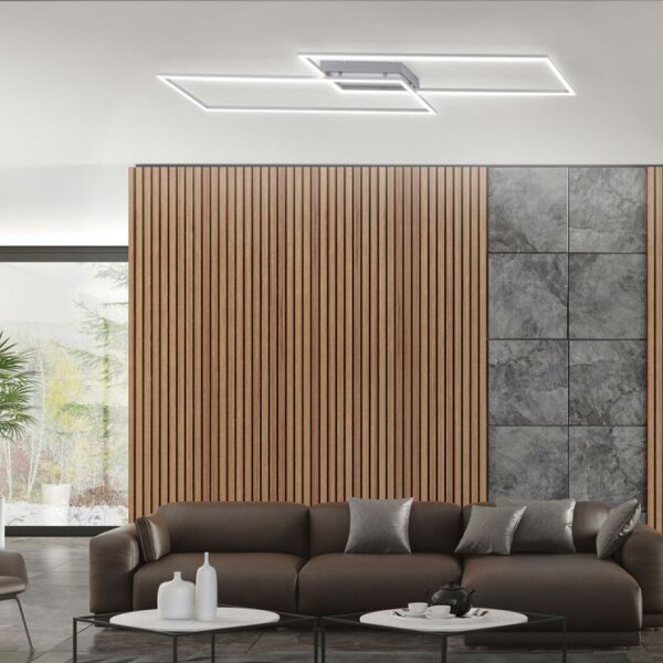 LED Deckenlampe dimmbar in Stahl 41 W 5400 lm Modern