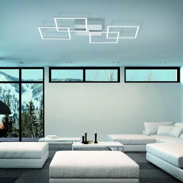 Dimmbare LED Deckenlampe Modern 80 cm 4424 lm in Stahl