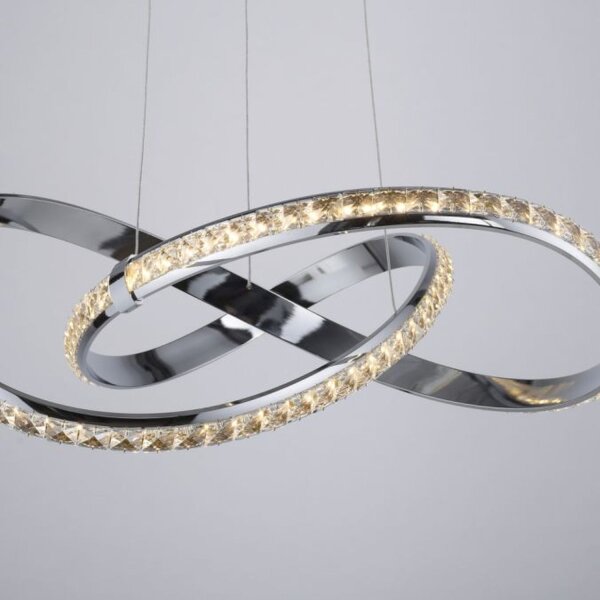 LED Hängelampe in Chrom dimmbar 30 W L:57 cm elegant