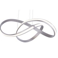Geschwungene LED Pendelleuchte in Stahl 3000 K dimmbar