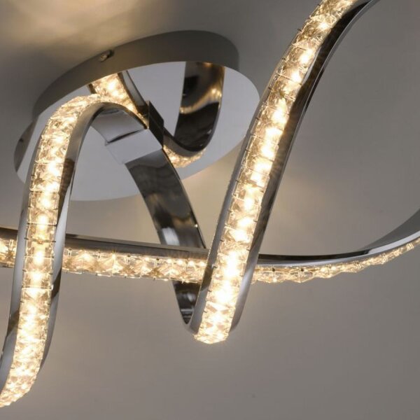 Stilvolle LED Deckenlampe in Chrom dimmbar 30 W L:65 cm