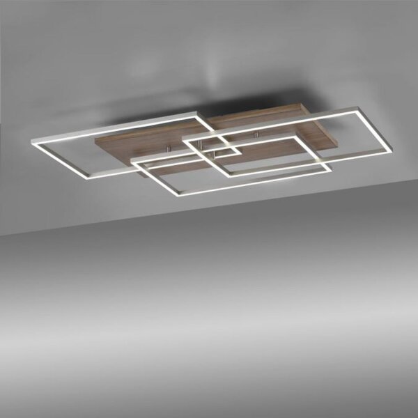 Gemütliche LED Deckenlampe Holz L:82 cm 4320 lm dimmbar