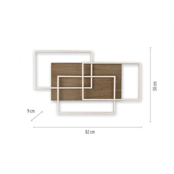 Gemütliche LED Deckenlampe Holz L:82 cm 4320 lm dimmbar