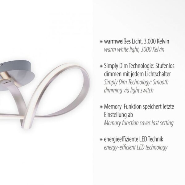 LED Deckenlampe dimmbar Metall in Stahl 2050 lm Modern