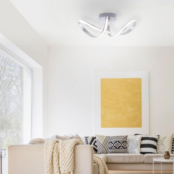LED Deckenlampe dimmbar Metall in Stahl 2050 lm Modern