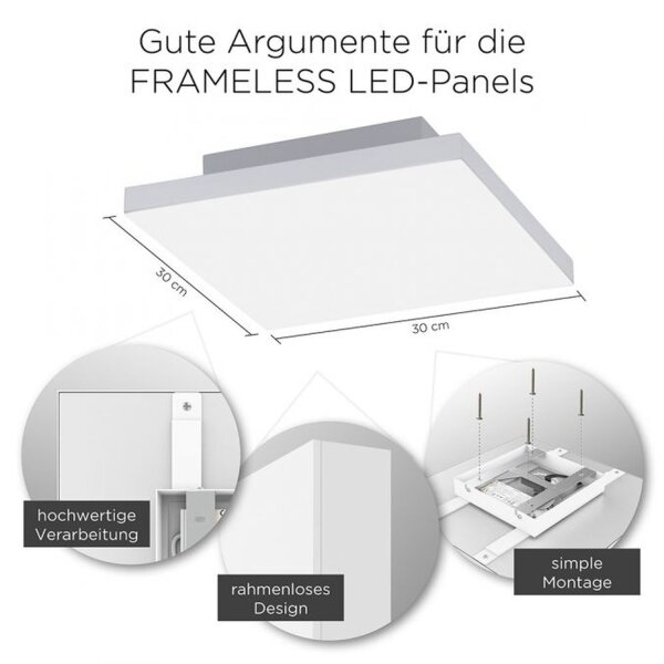 Dimmbare LED Deckenleuchte Fernbedienung Weiß Memory