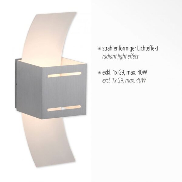 Wandlampe Metall in Aluminium indirekt G9 H:30 cm