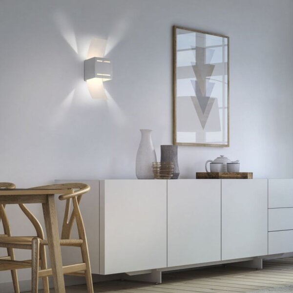 Wandlampe Metall in Aluminium indirekt G9 H:30 cm