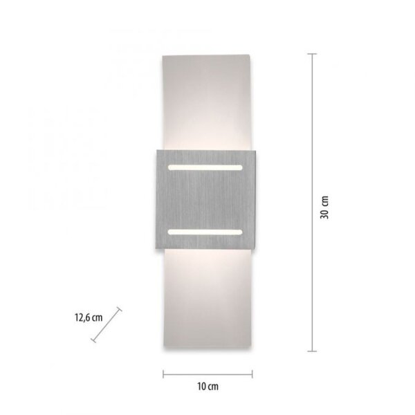 Wandlampe Metall in Aluminium indirekt G9 H:30 cm
