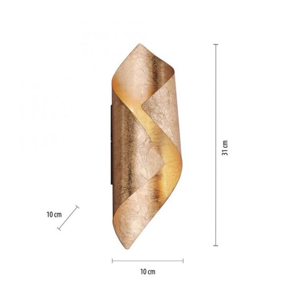 Stilvolle LED Wandleuchte Schalter 3000 K in Blattgold